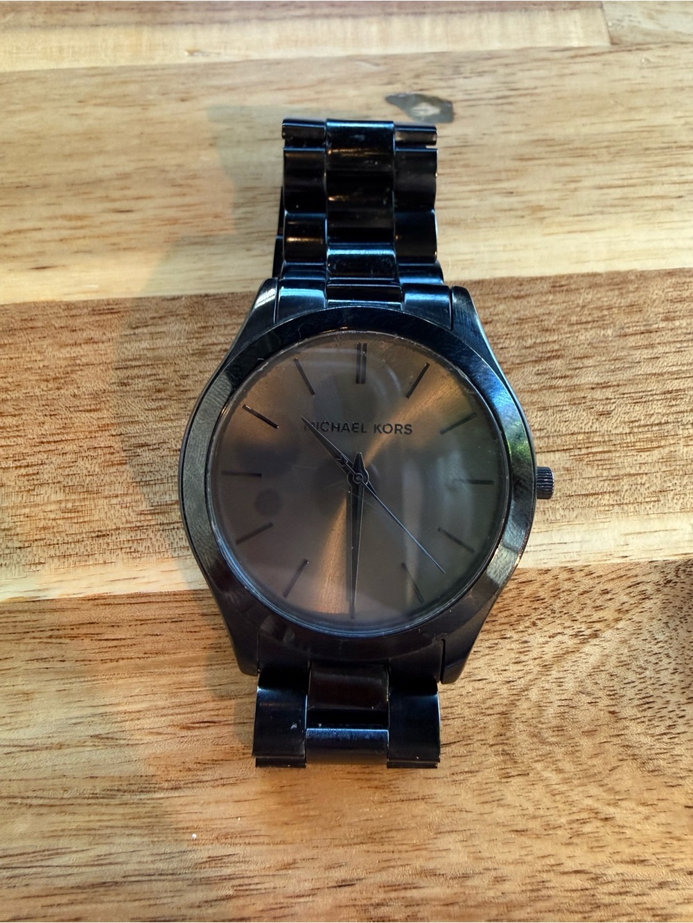 MICHAEL KORS Black Stainless Steel Minimalist Watch